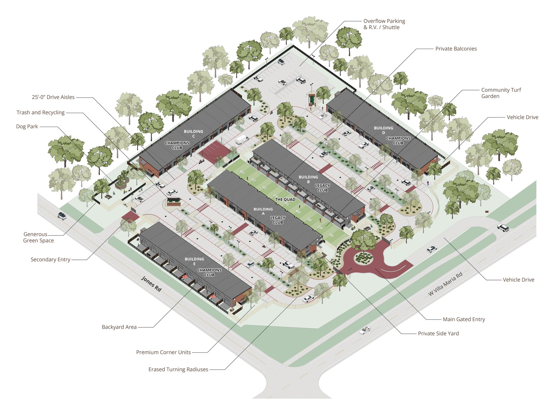 Site map for Gameday Suites Aggieland community layout.