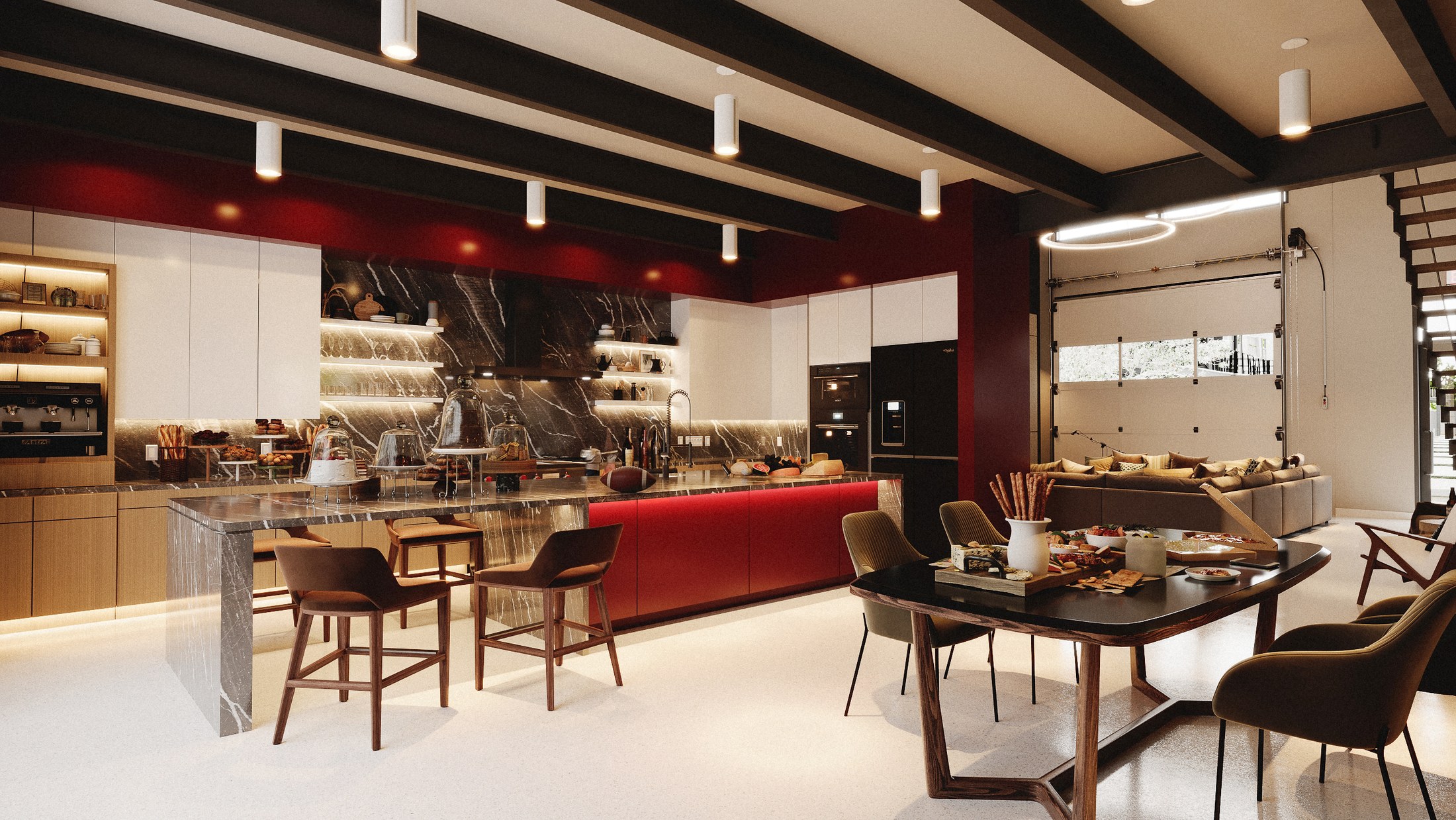Single suite design inspiration with hospitality and entertaining space.